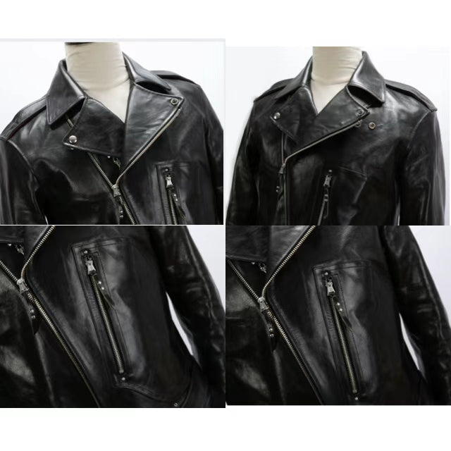 Black D-Pocket Horsehide Leather Jacket