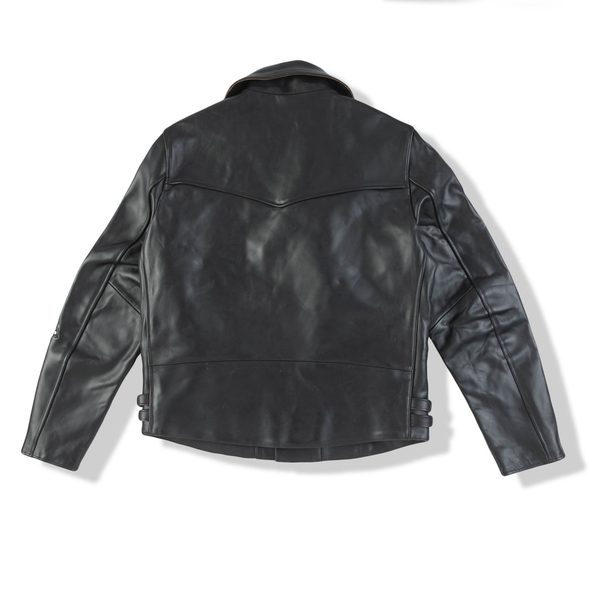 Slim-Fit British Horsehide Motorcycle Jacket — Black