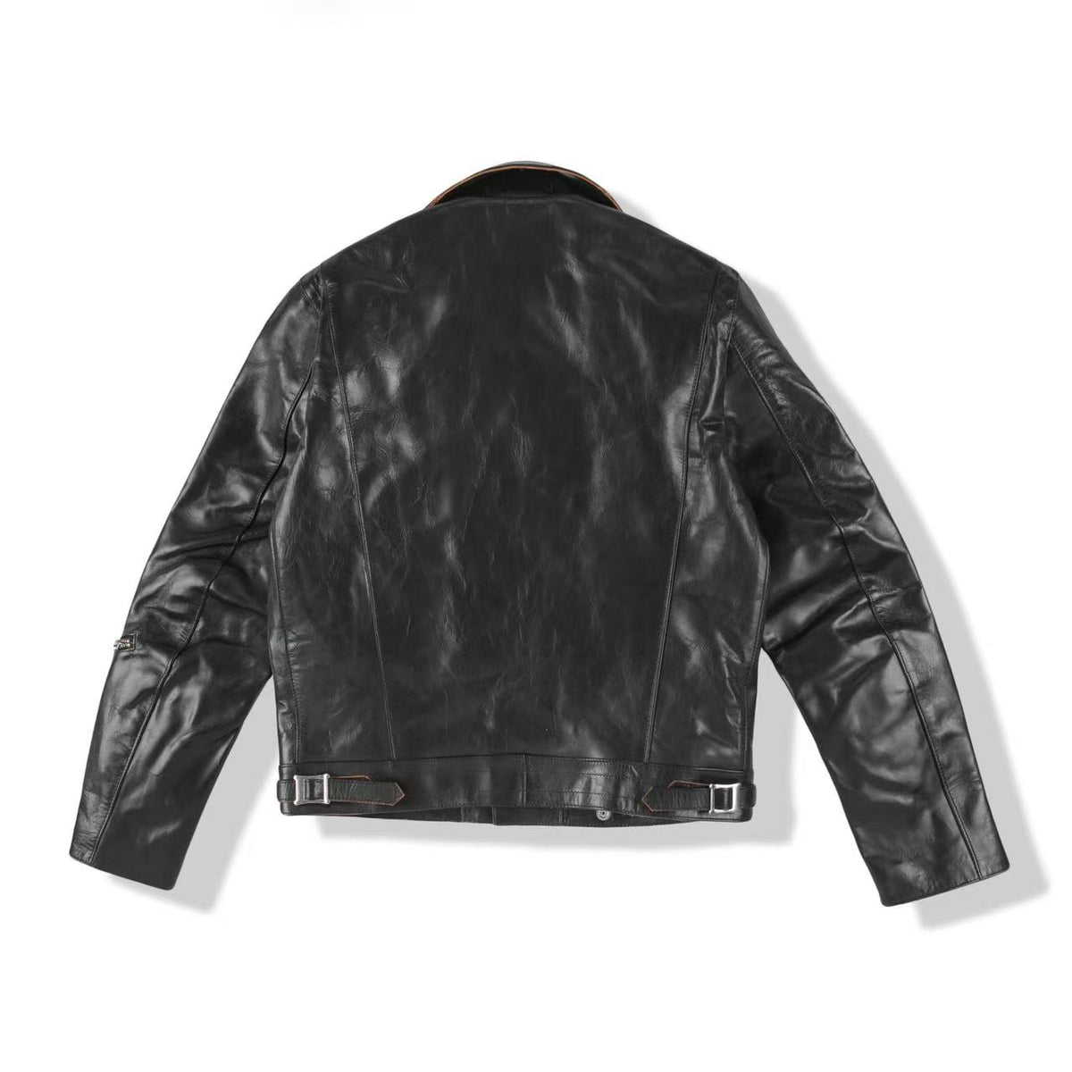 Black Polish Horsehide Motorcycle Jacket - British Style