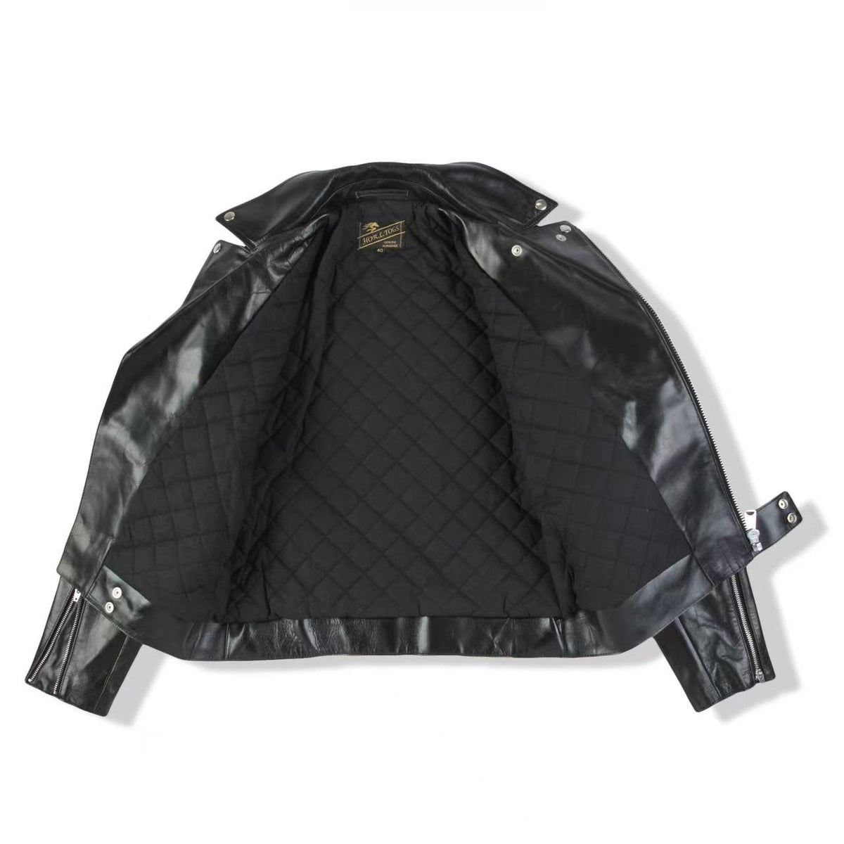 Black Polish Horsehide Motorcycle Jacket - British Style