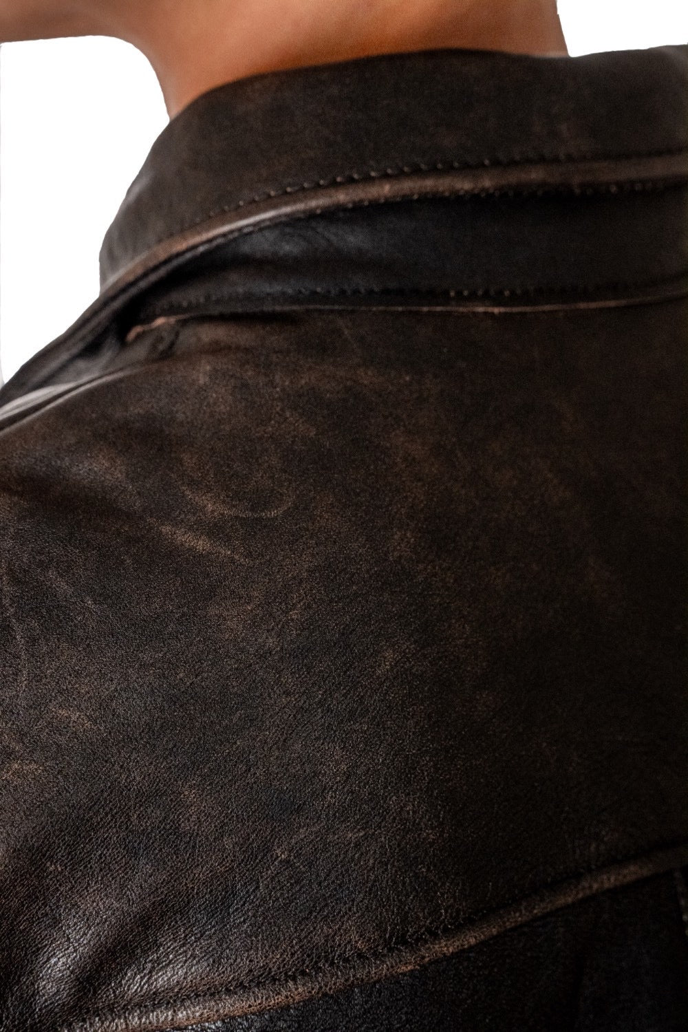 Tea-Core Horsehide Leather Car Coat