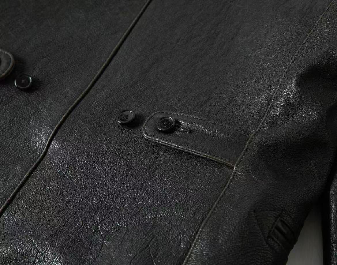 Tea-Core Horsehide Leather Car Coat