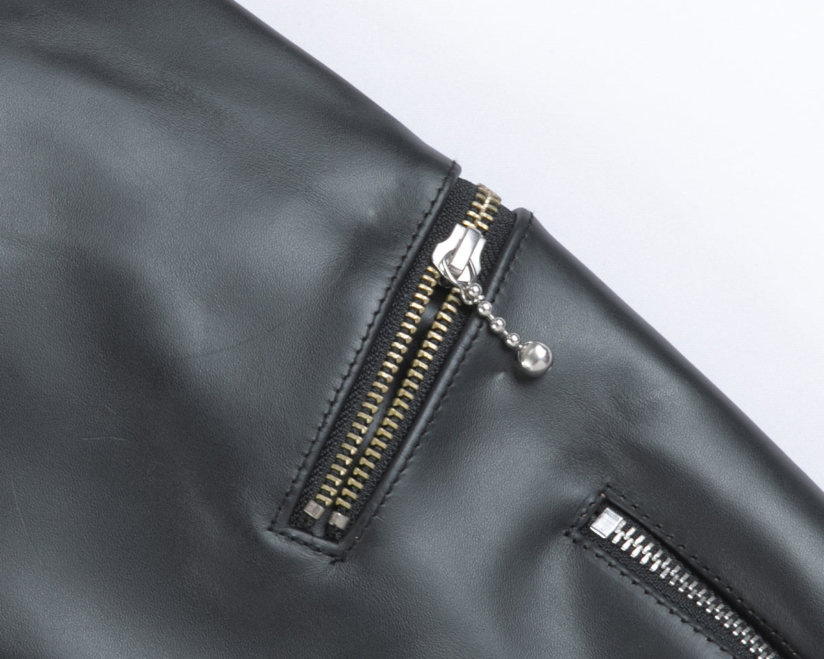 Slim-Fit British Horsehide Motorcycle Jacket — Black