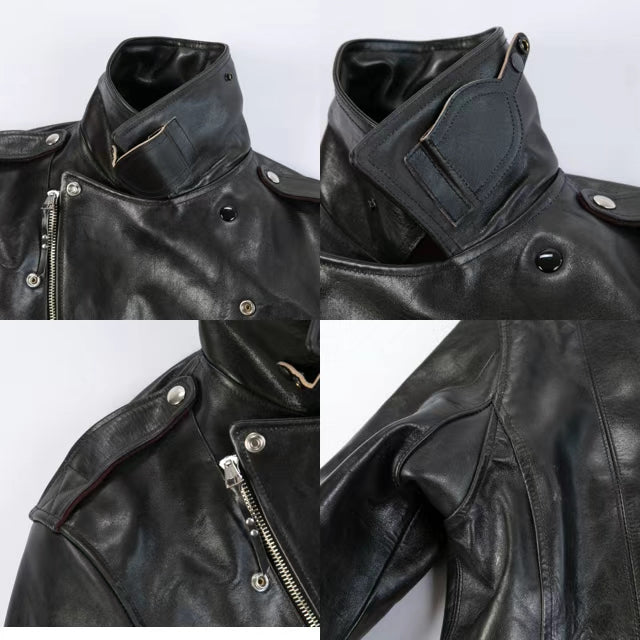 Black D-Pocket Horsehide Leather Jacket