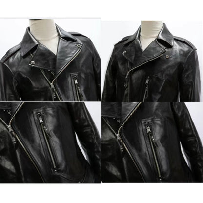 Black D-Pocket Horsehide Leather Jacket