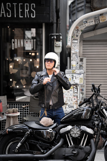 Black Polish Horsehide Motorcycle Jacket - British Style
