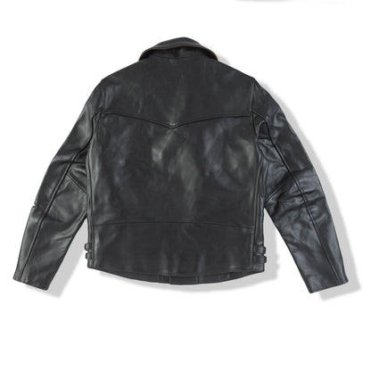 Slim-Fit  British Horsehide Motorcycle Jacket — Black
