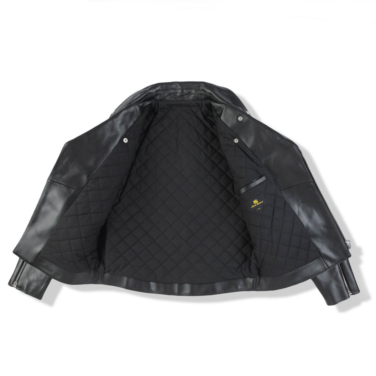 Slim-Fit  British Horsehide Motorcycle Jacket — Black