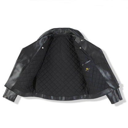 Slim-Fit  British Horsehide Motorcycle Jacket — Black