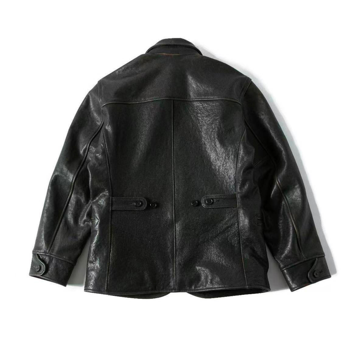 Tea-Core Horsehide Leather Car Coat