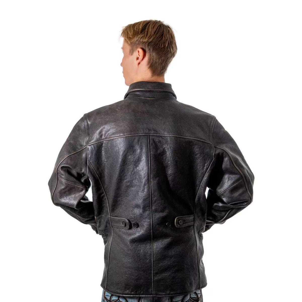 Tea-Core Horsehide Leather Car Coat