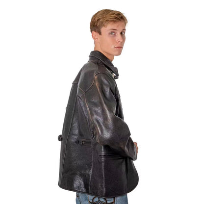 Tea-Core Horsehide Leather Car Coat