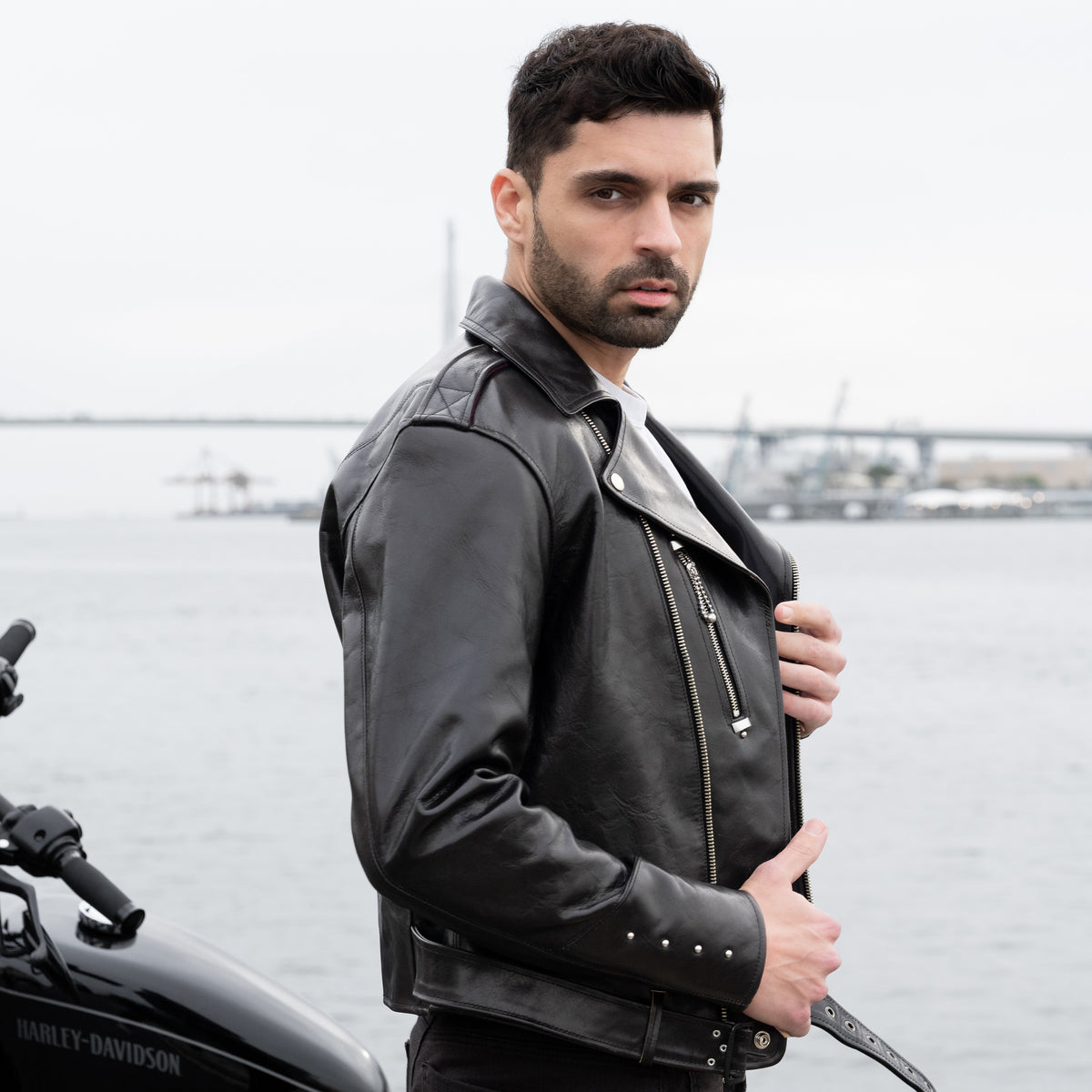 Black D-Pocket Horsehide Leather Jacket