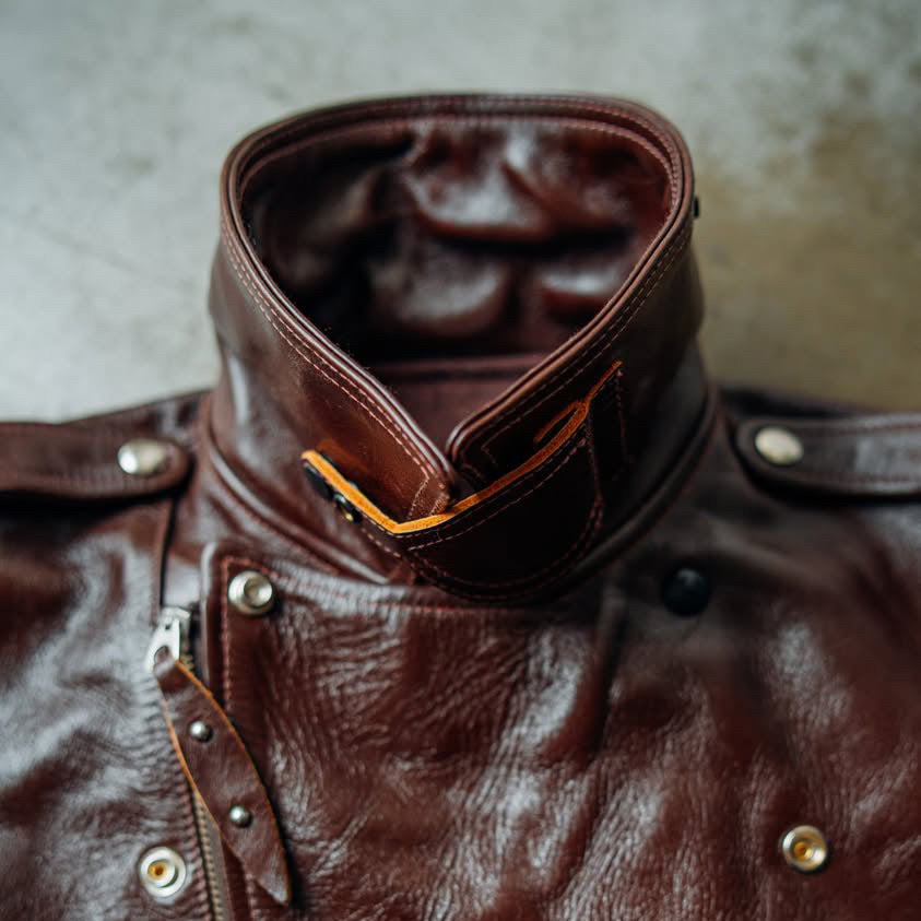 Brown D-Pocket Horsehide Leather Jacket