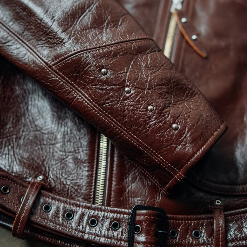 Brown D-Pocket Horsehide Leather Jacket