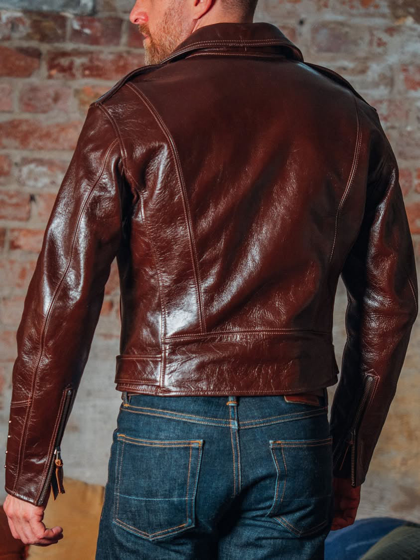 Brown D-Pocket Horsehide Leather Jacket