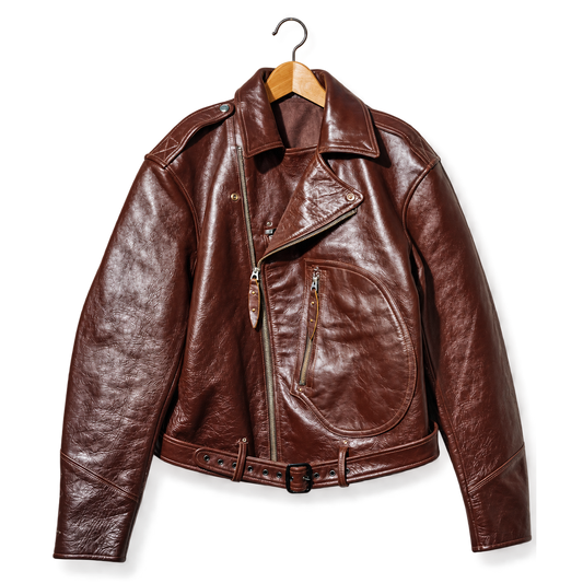 Brown D-Pocket Horsehide Leather Jacket