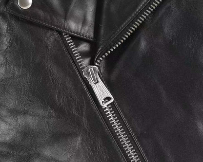 Black Polish Horsehide Motorcycle Jacket - British Style