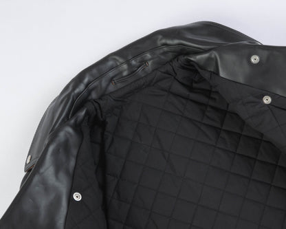 Slim-Fit  British Horsehide Motorcycle Jacket — Black