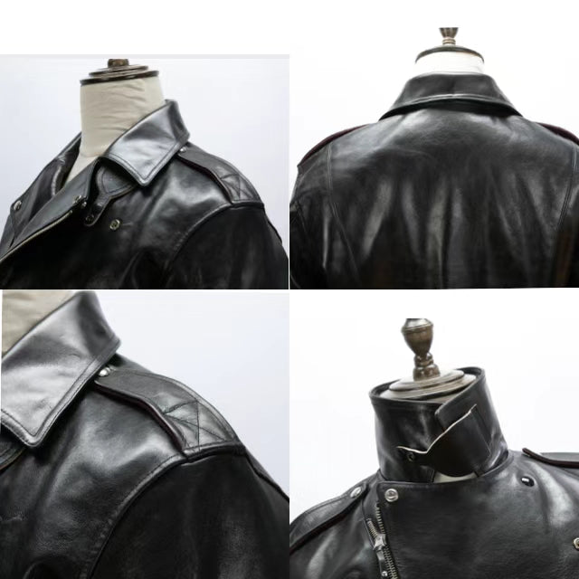 Black D-Pocket Horsehide Leather Jacket