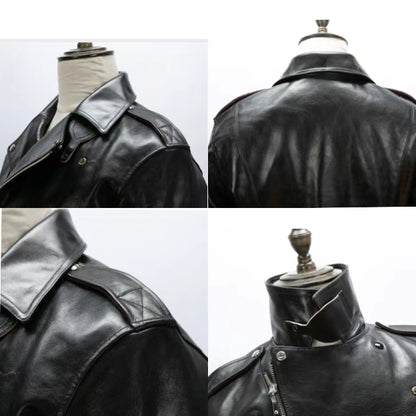 Black D-Pocket Horsehide Leather Jacket