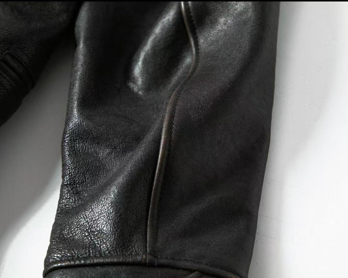 Tea-Core Horsehide Leather Car Coat