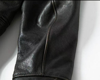 Tea-Core Horsehide Leather Car Coat