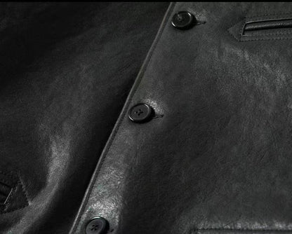 Tea-Core Horsehide Leather Car Coat