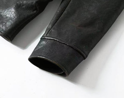 Tea-Core Horsehide Leather Car Coat