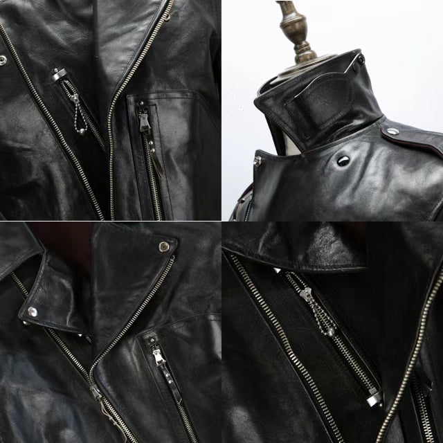 Black D-Pocket Horsehide Leather Jacket