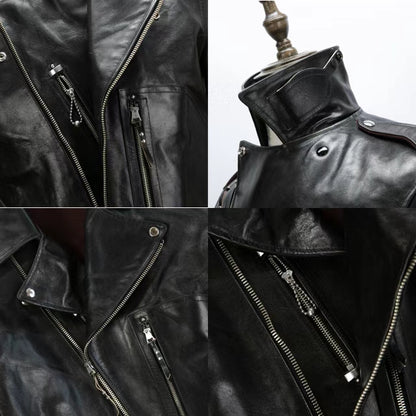 Black D-Pocket Horsehide Leather Jacket