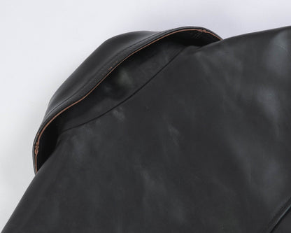 Black Polish Horsehide Motorcycle Jacket - British Style